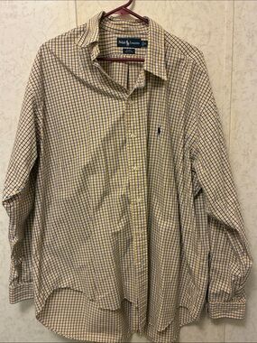 Ralph Lauren Yellow and Blue Check Button-Down Shirt
